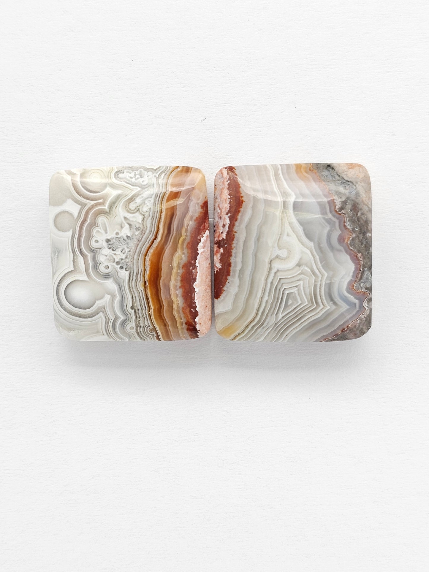 Mexican Crazy Lace Agate Pair Cabochons