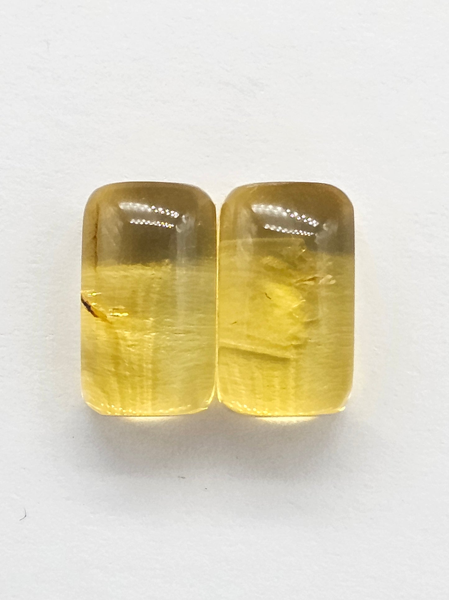 Amber cabochon pair | Artisan Cut Gemstone