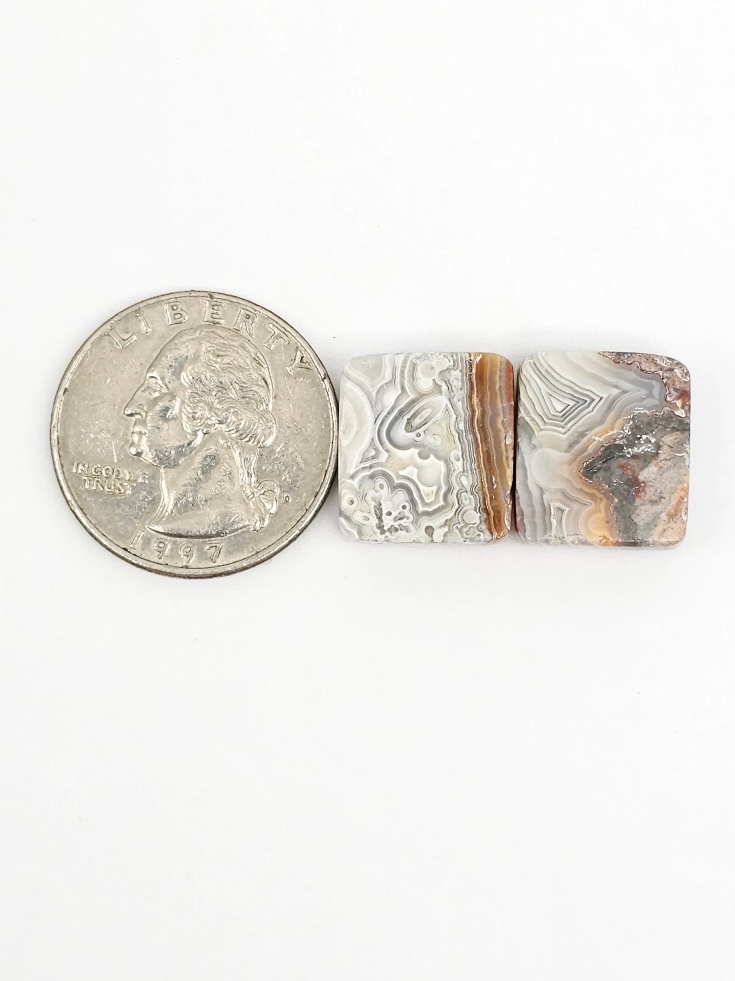 Mexican Crazy Lace Agate Pair Cabochons