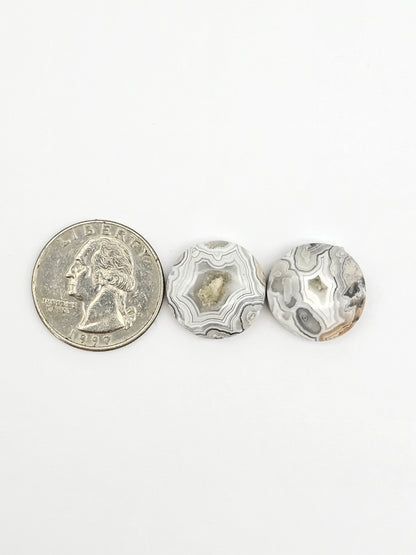 Mexican Crazy Lace Agate Pair Cabochons