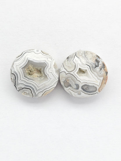 Mexican Crazy Lace Agate Pair Cabochons