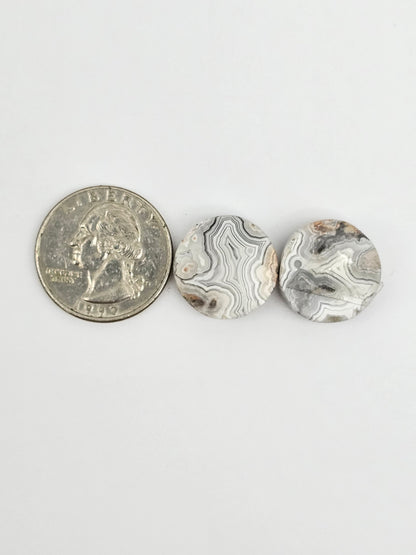 Mexican Crazy Lace Agate Pair Cabochons