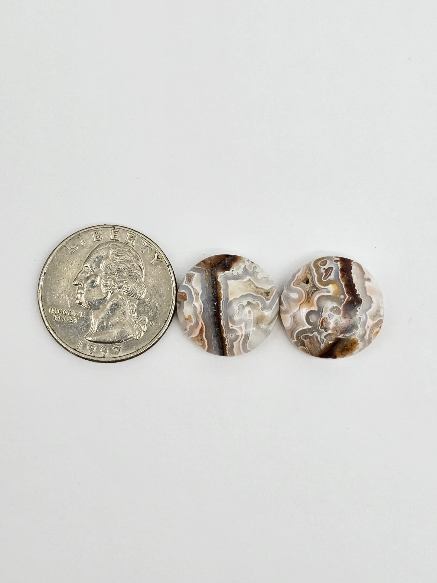 Mexican Crazy Lace Agate Pair Cabochons