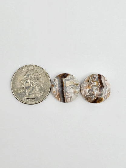 Mexican Crazy Lace Agate Pair Cabochons