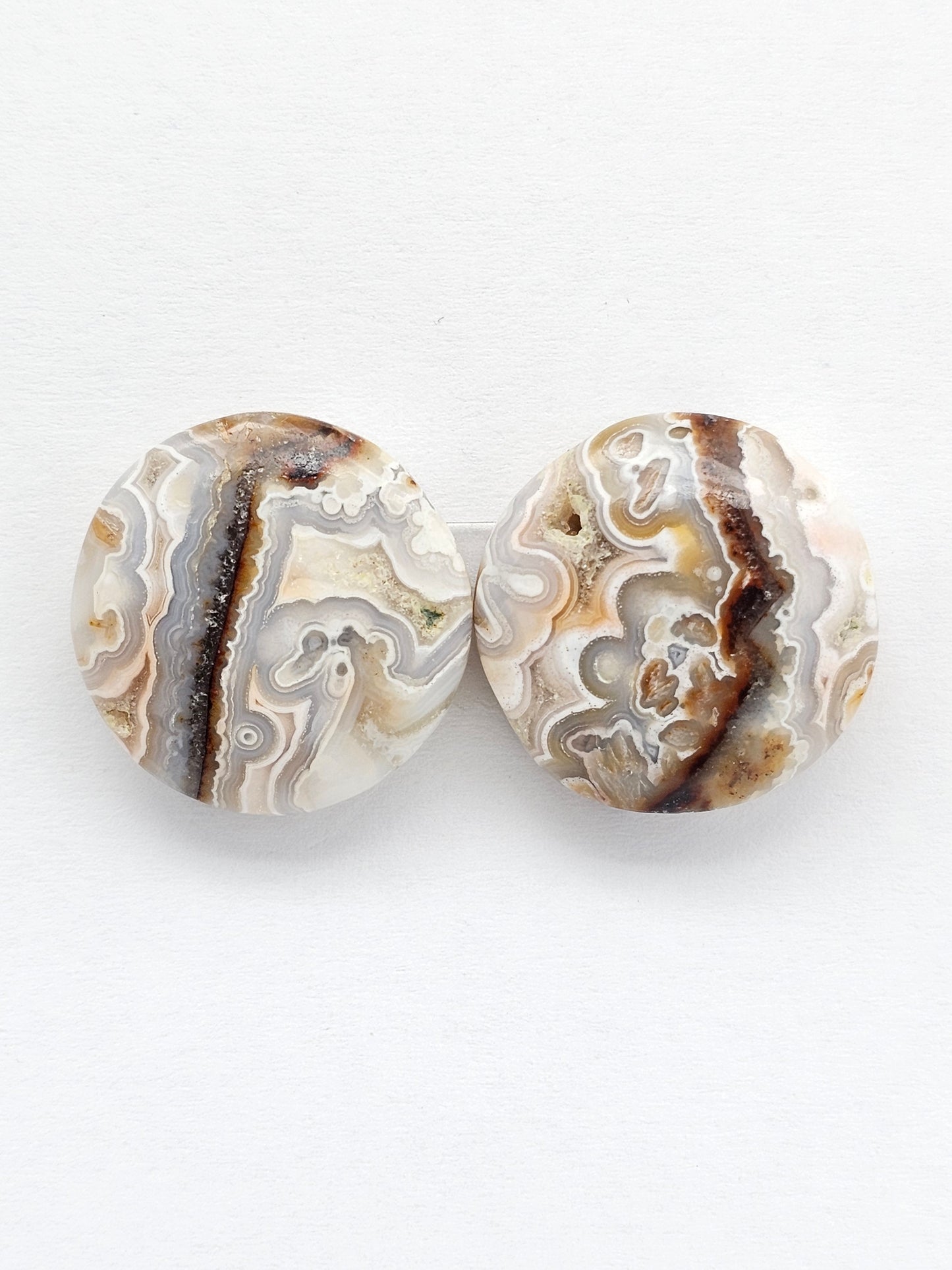 Mexican Crazy Lace Agate Pair Cabochons