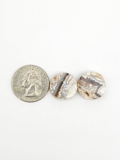 Mexican Crazy Lace Agate Pair Cabochons