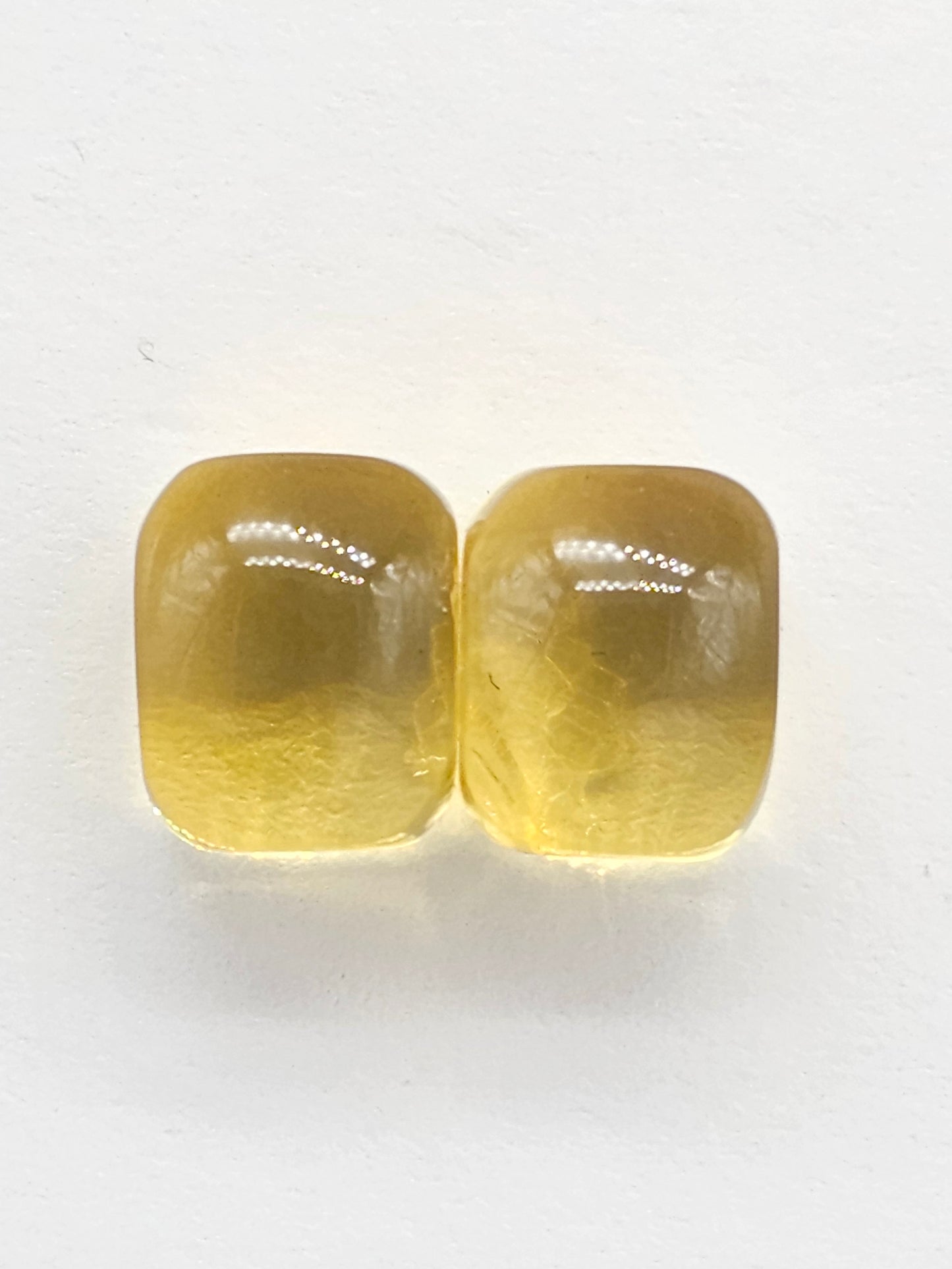 Amber cabochon pair | Artisan Cut Gemstone
