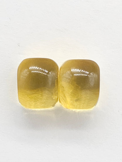 Amber cabochon pair | Artisan Cut Gemstone