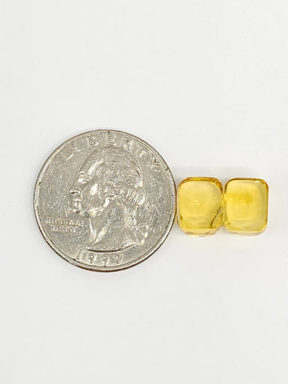 Amber cabochon pair | Artisan Cut Gemstone
