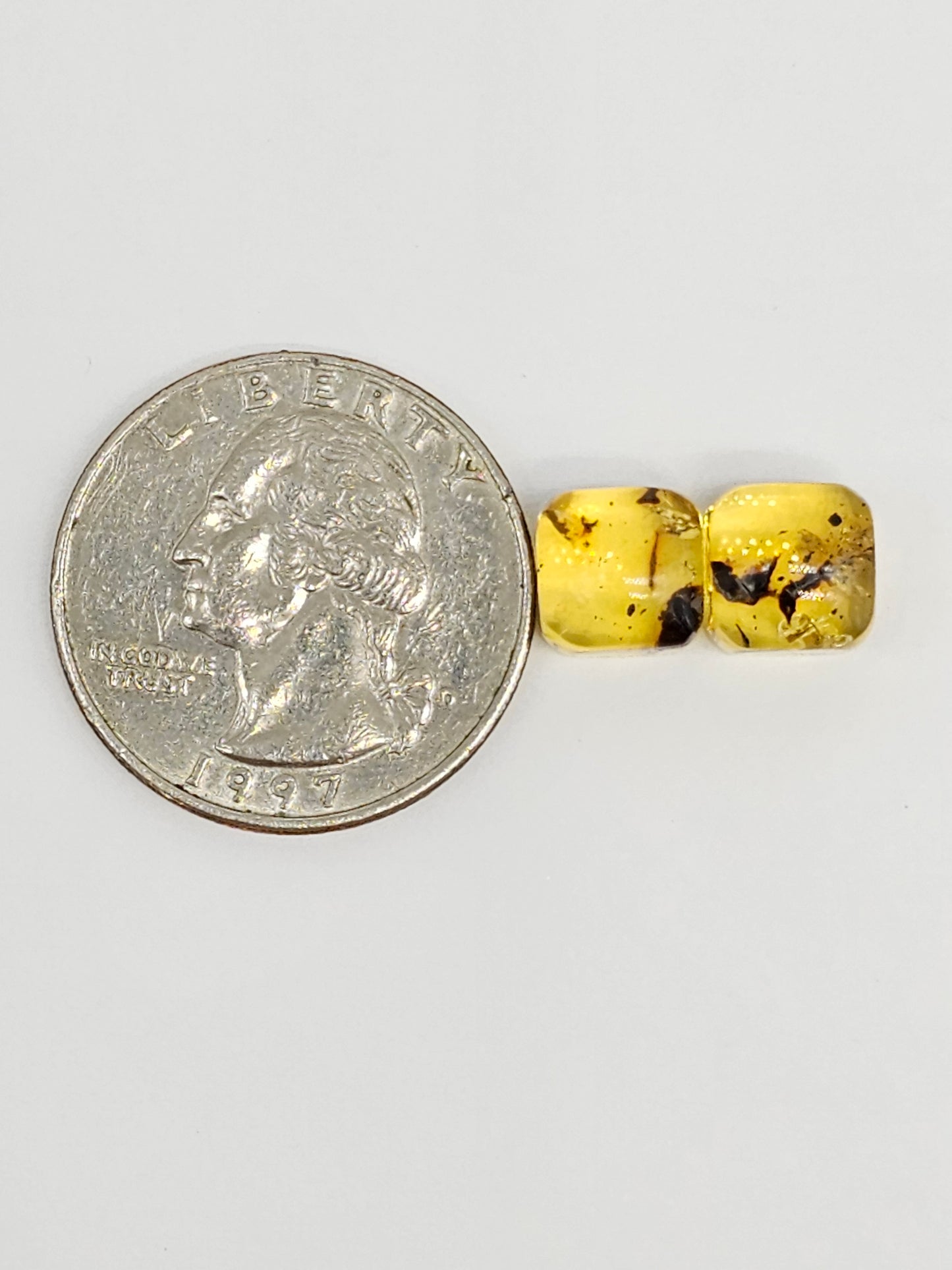 Amber cabochon pair | Artisan Cut Gemstone