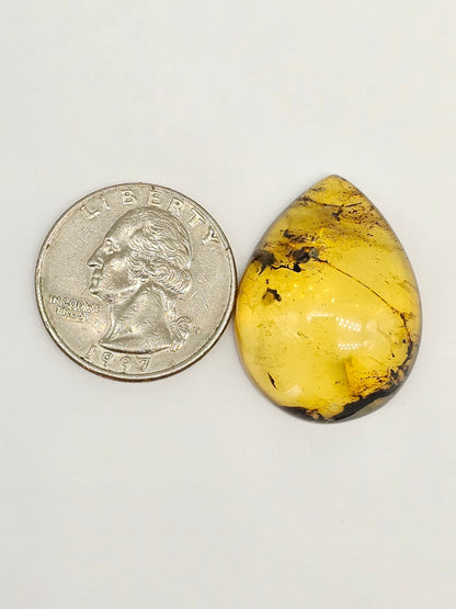 Amber cabochon | Artisan Cut Gemstone
