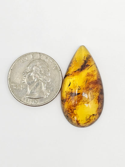 Amber cabochon | Artisan Cut Gemstone