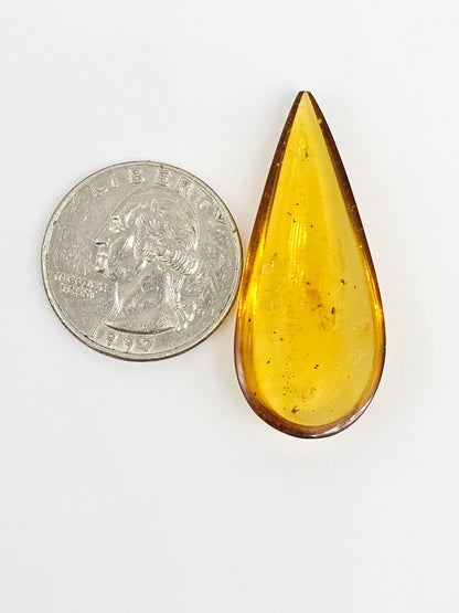 Amber cabochon | Artisan Cut Gemstone