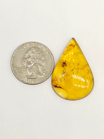 Amber cabochon | Artisan Cut Gemstone