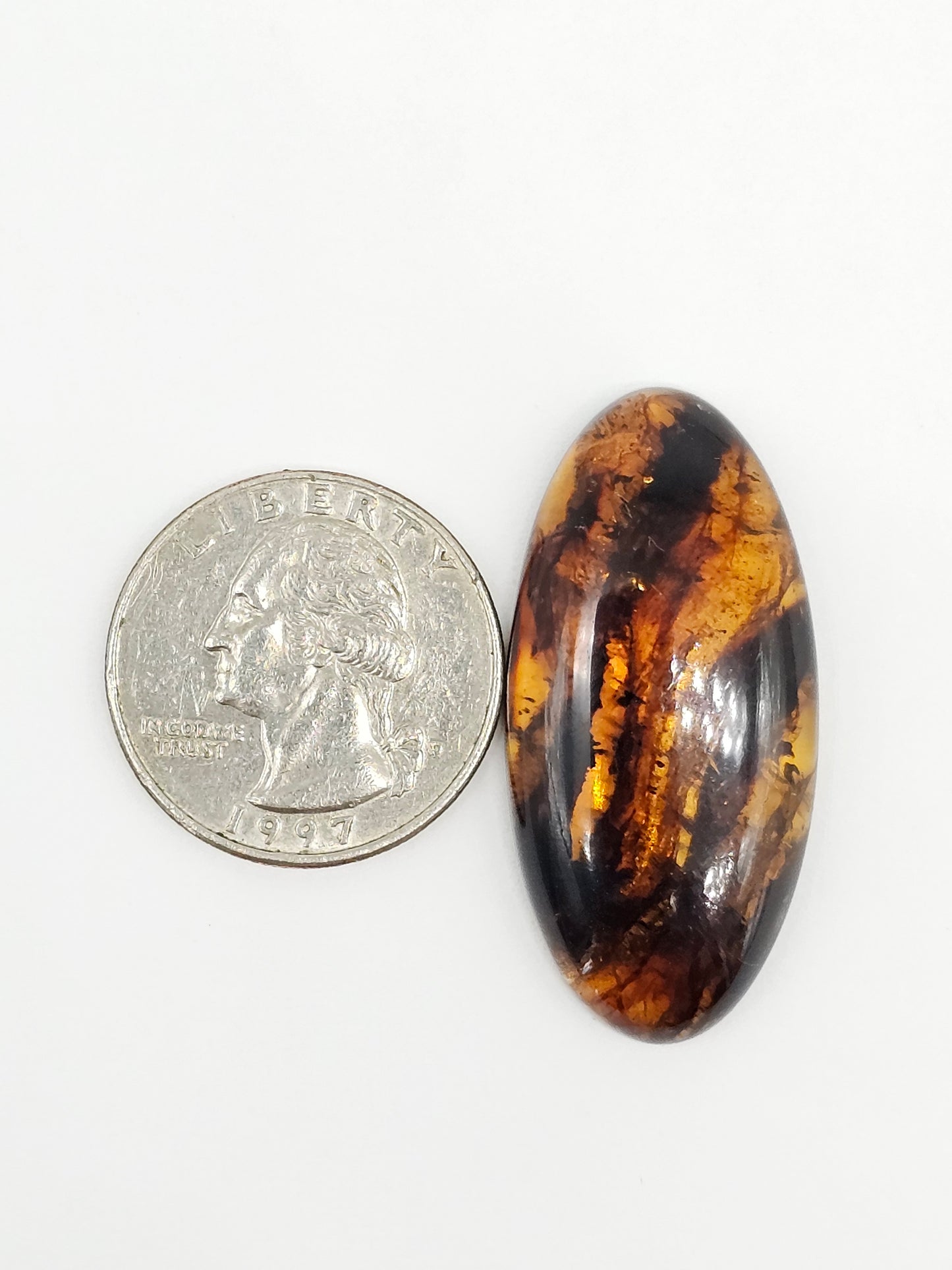 Amber cabochon | Artisan Cut Gemstone