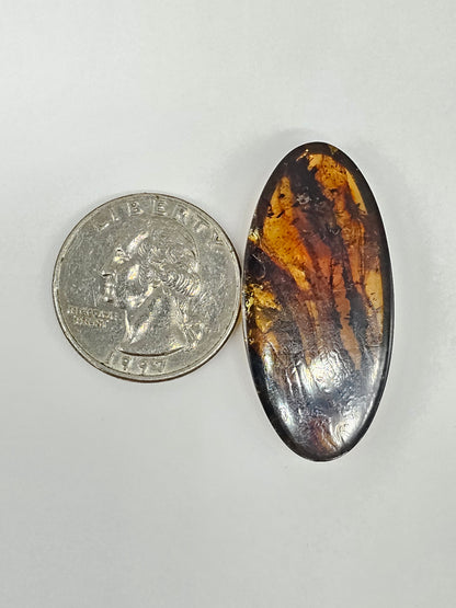 Amber cabochon | Artisan Cut Gemstone