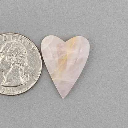 Rose Quartz Geometric Heart Cabochon