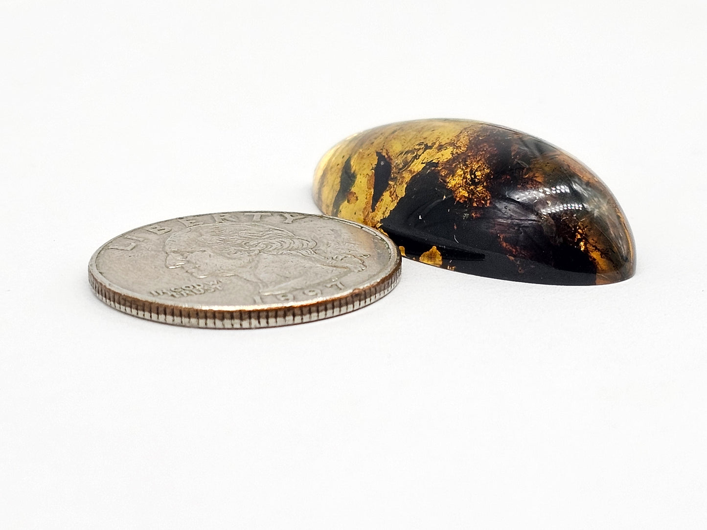 Amber cabochon | Artisan Cut Gemstone