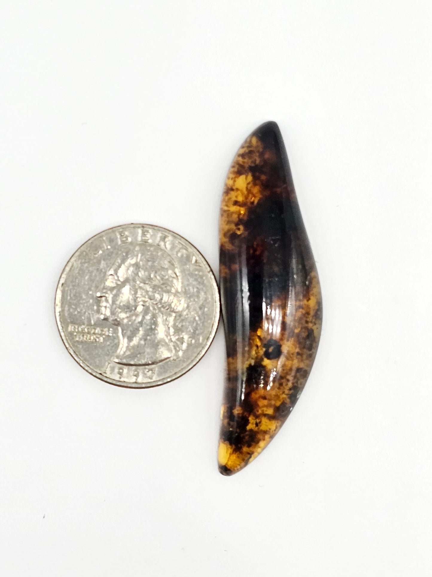Amber cabochon | Artisan Cut Gemstone