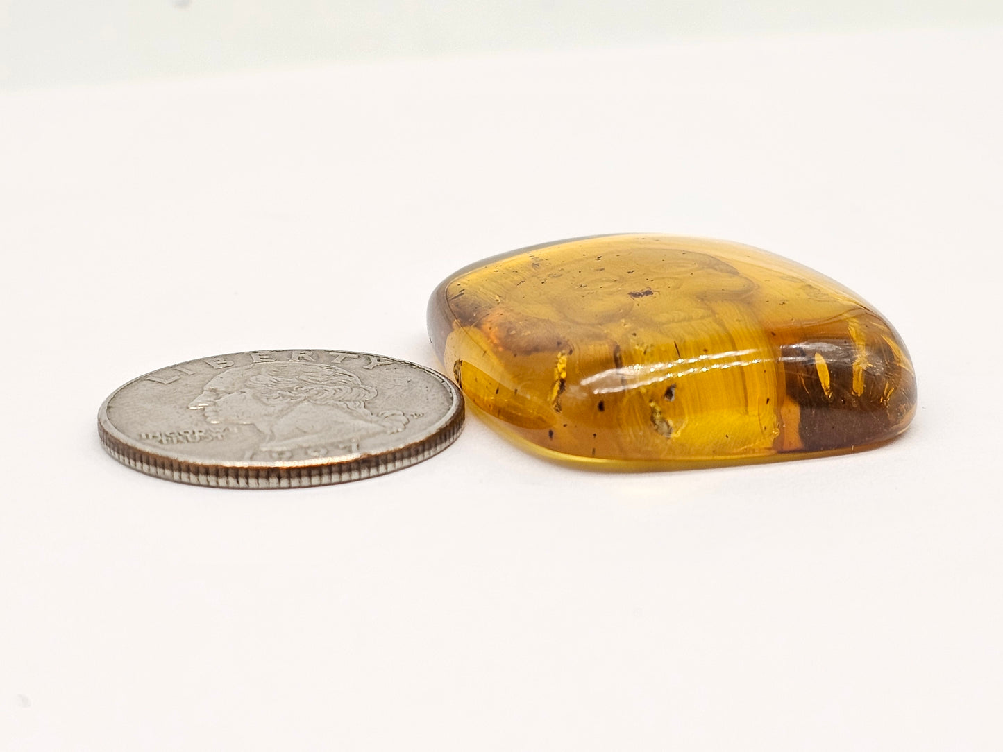 Amber Intaglio Cabochon | Hand-Carved Natural Amber