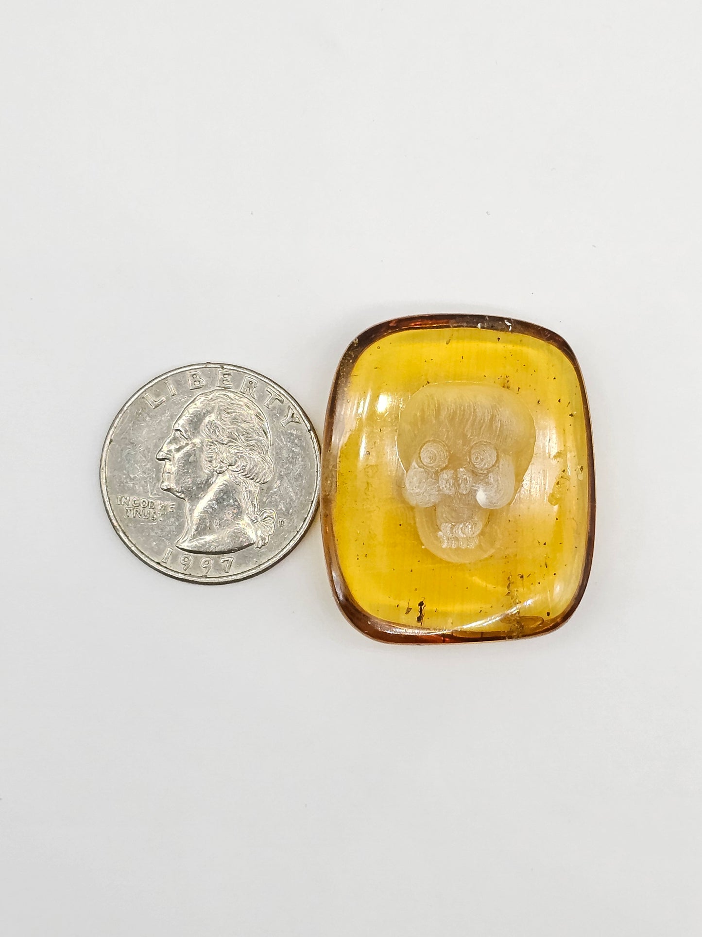 Amber Intaglio Cabochon | Hand-Carved Natural Amber