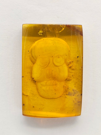 Amber Intaglio Cabochon | Hand-Carved Natural Amber