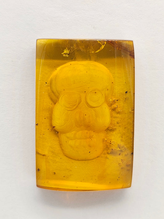 Amber Intaglio Cabochon | Hand-Carved Natural Amber