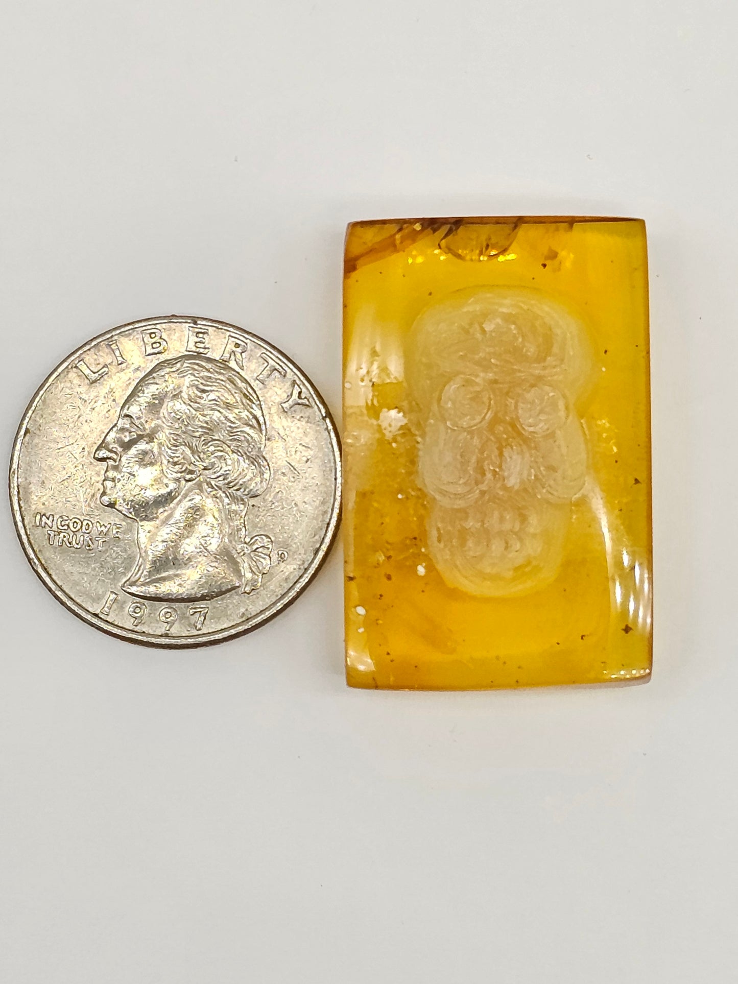 Amber Intaglio Cabochon | Hand-Carved Natural Amber