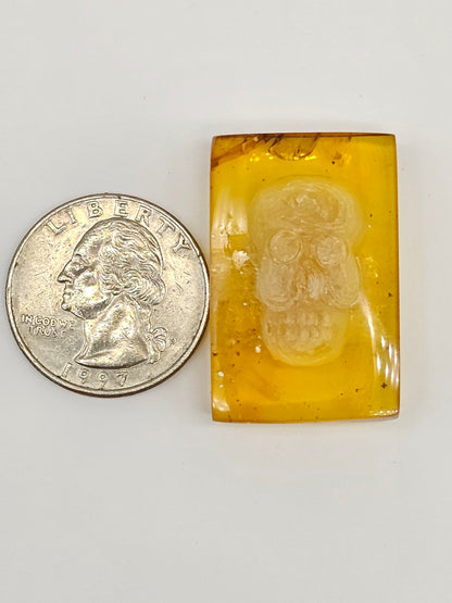 Amber Intaglio Cabochon | Hand-Carved Natural Amber