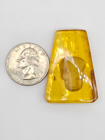 Amber Intaglio Cabochon | Hand-Carved Natural Amber