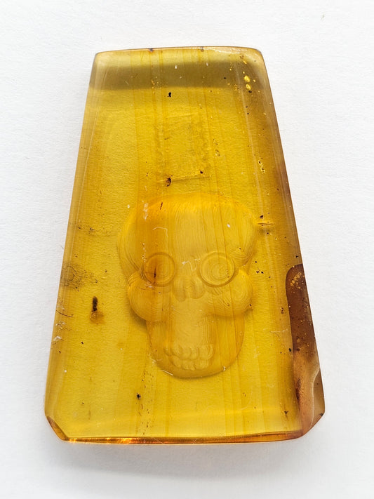 Amber Intaglio Cabochon | Hand-Carved Natural Amber
