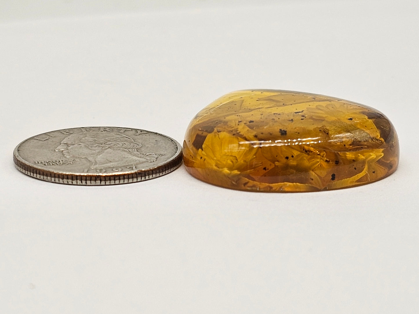 Amber Intaglio Cabochon | Hand-Carved Natural Amber