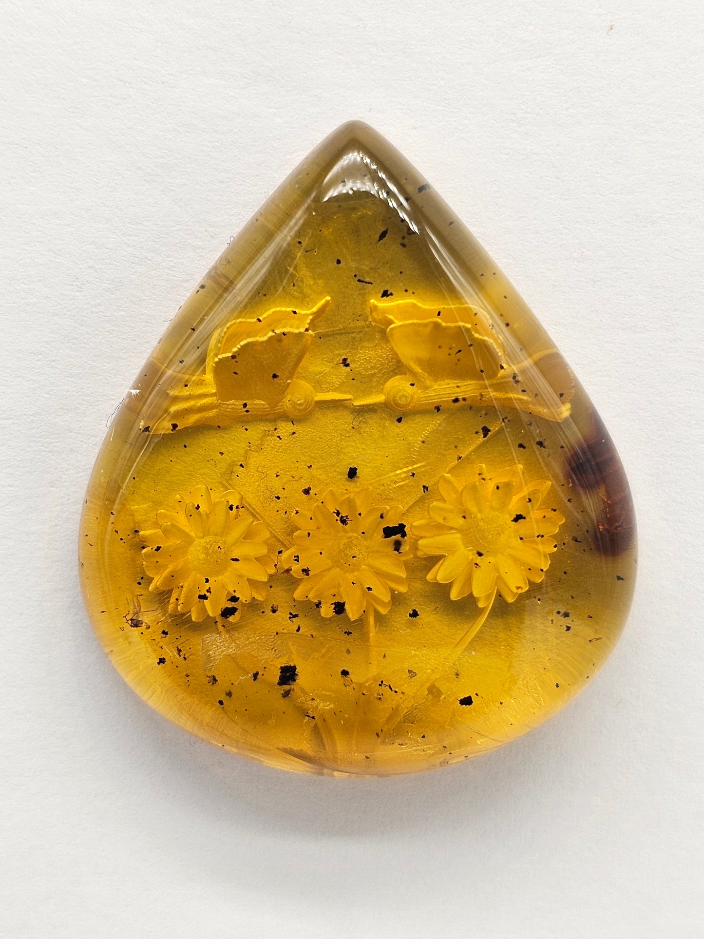 Amber Intaglio Cabochon | Hand-Carved Natural Amber