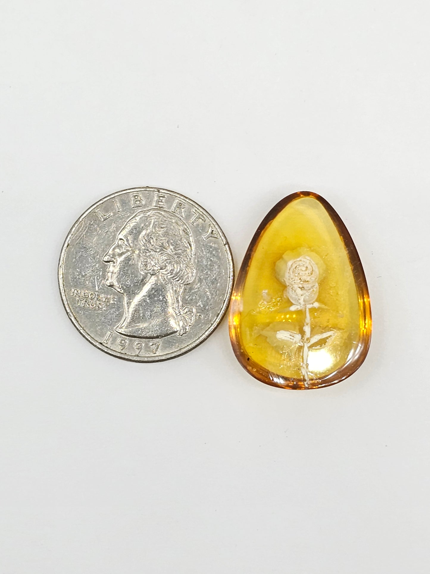 Amber Intaglio Cabochon | Hand-Carved Natural Amber