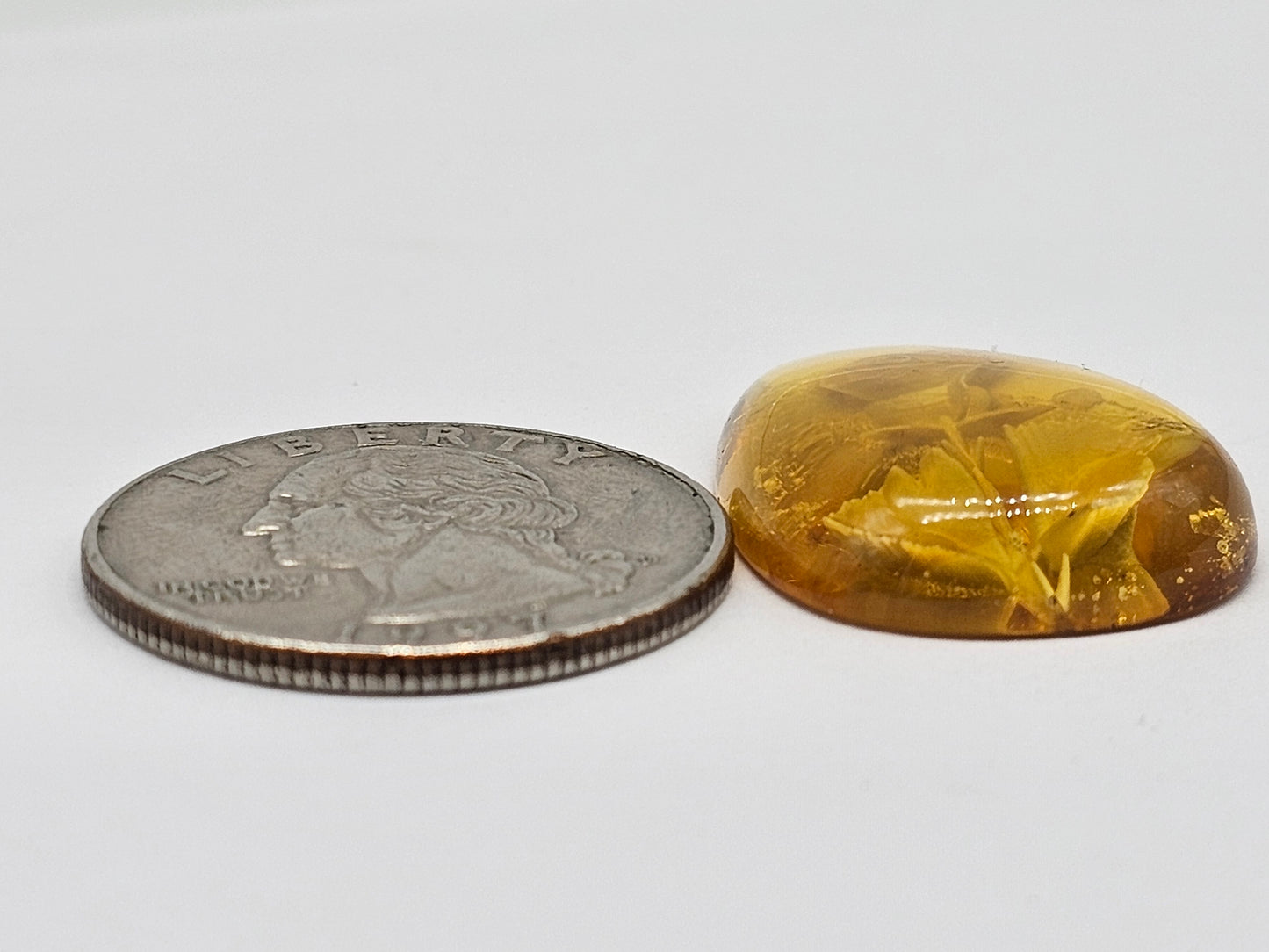 Amber Intaglio Cabochon | Hand-Carved Natural Amber