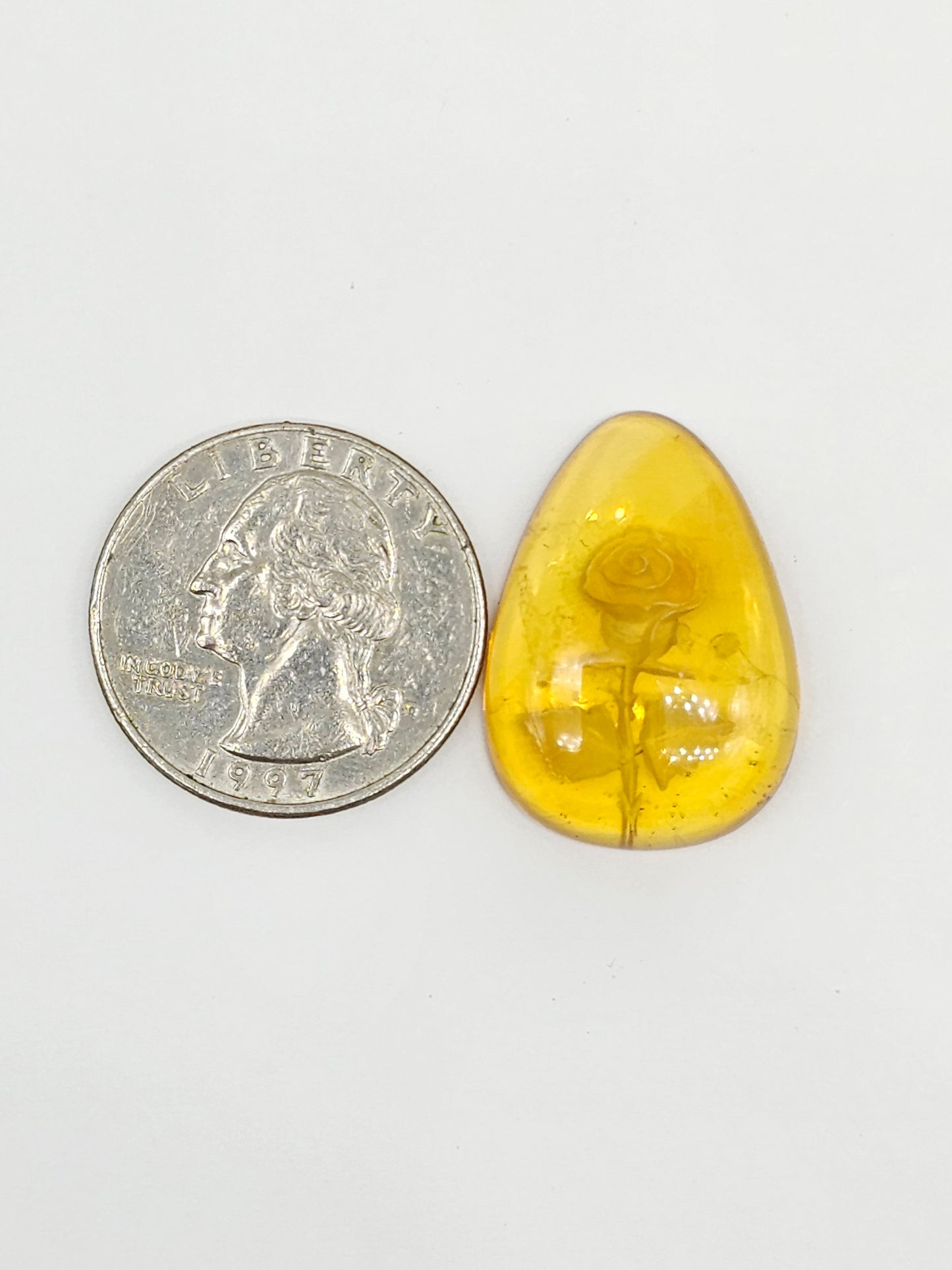 Amber Intaglio Cabochon | Hand-Carved Natural Amber