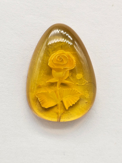 Amber Intaglio Cabochon | Hand-Carved Natural Amber