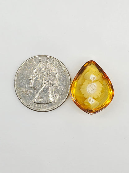 Amber Intaglio Cabochon | Hand-Carved Natural Amber