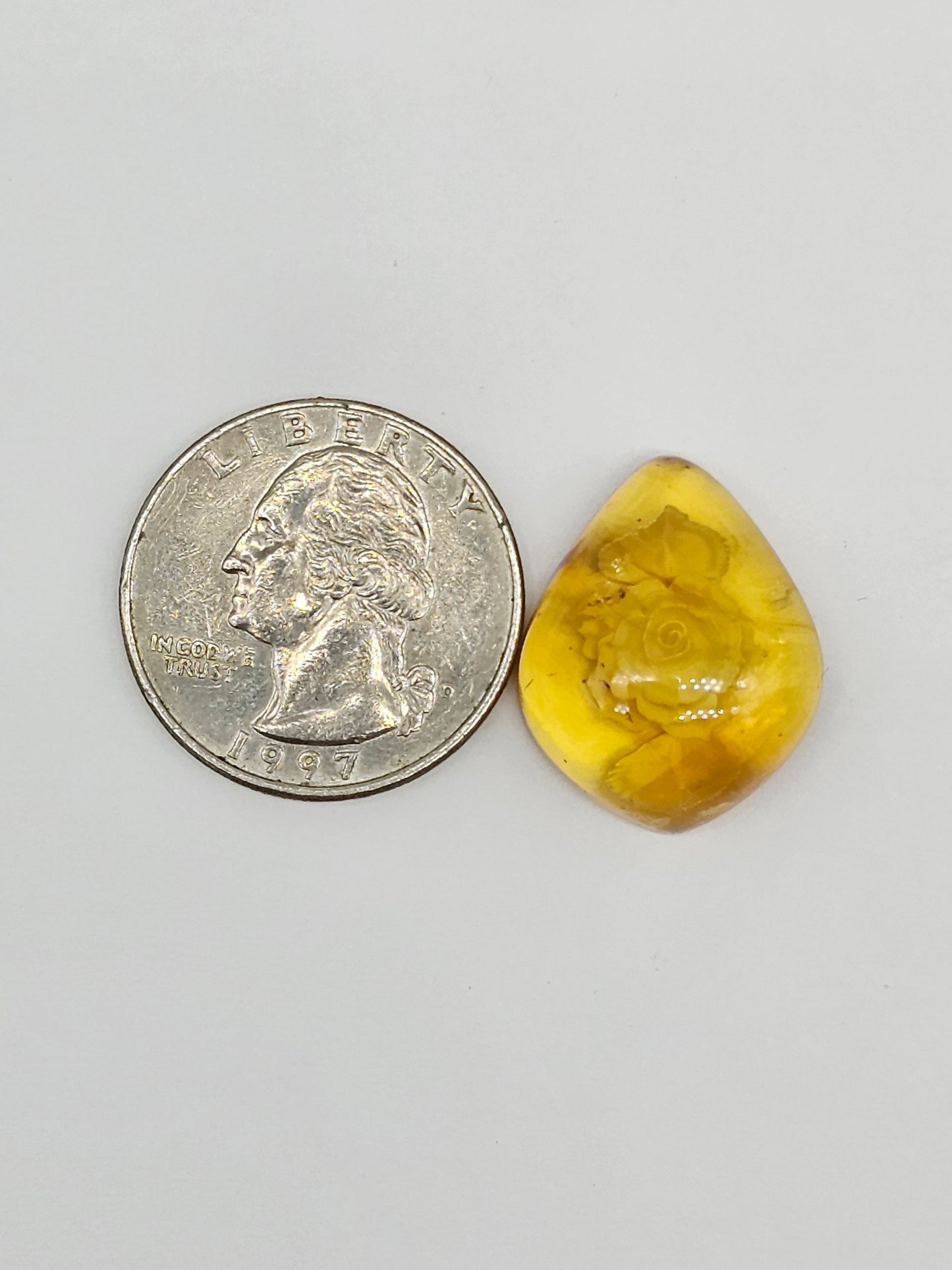 Amber Intaglio Cabochon | Hand-Carved Natural Amber