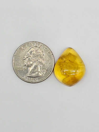 Amber Intaglio Cabochon | Hand-Carved Natural Amber