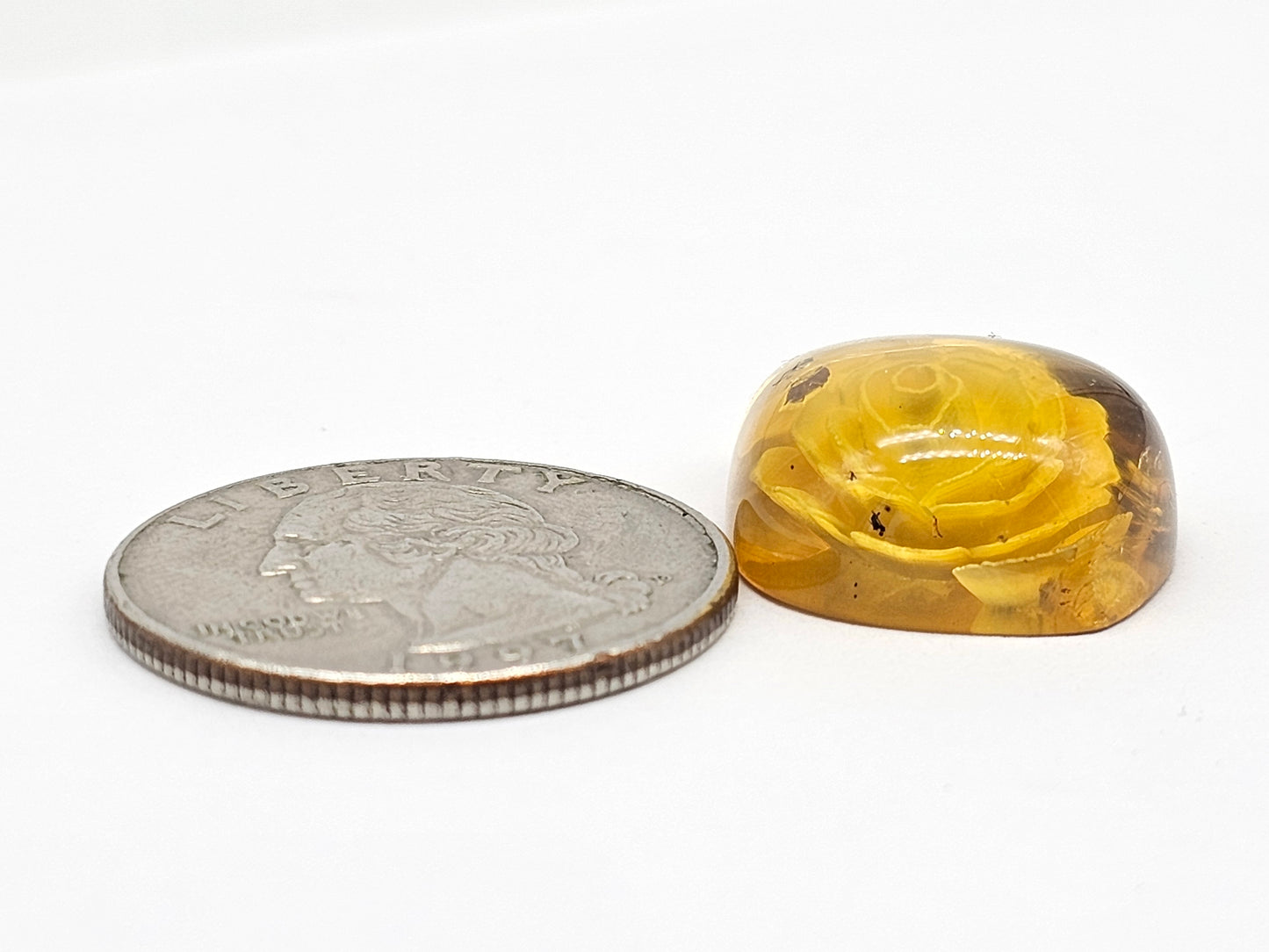 Amber Intaglio Cabochon | Hand-Carved Natural Amber