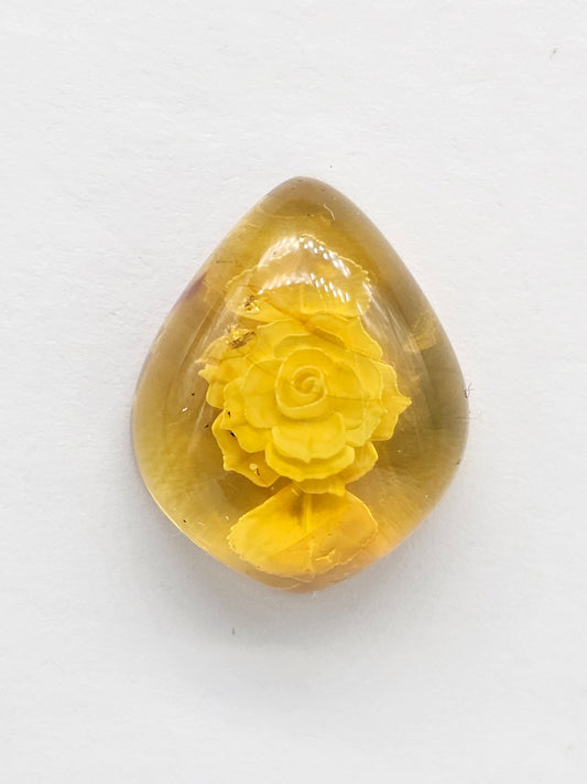 Amber Intaglio Cabochon | Hand-Carved Natural Amber