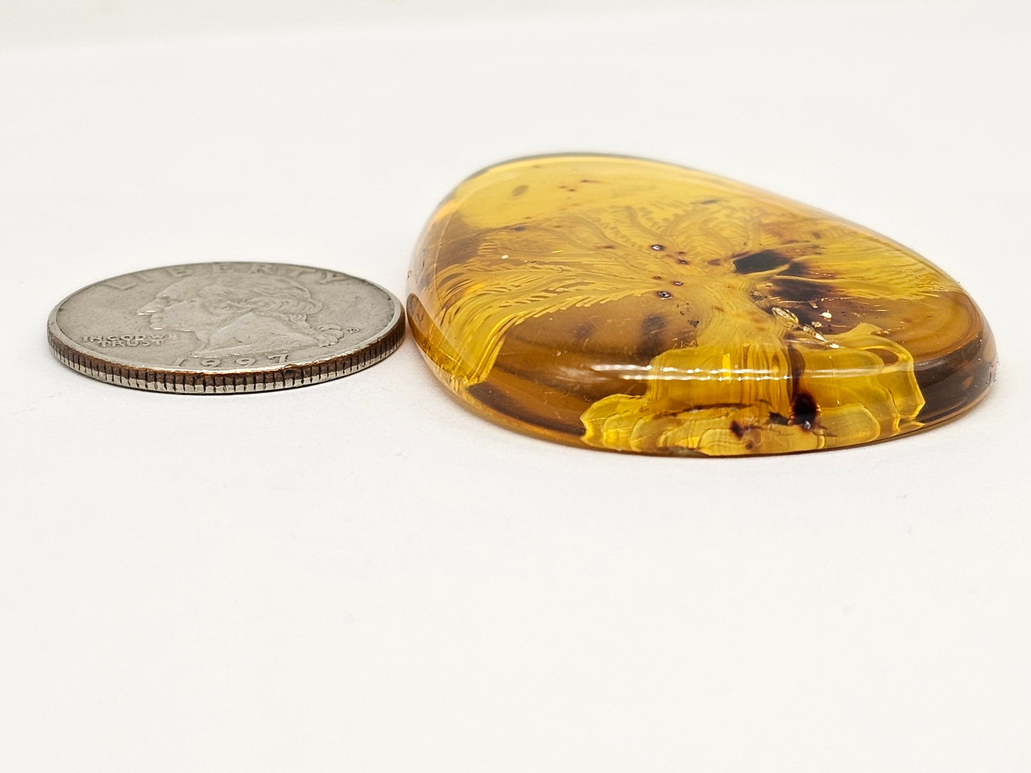 Amber Intaglio Cabochon | Hand-Carved Natural Amber