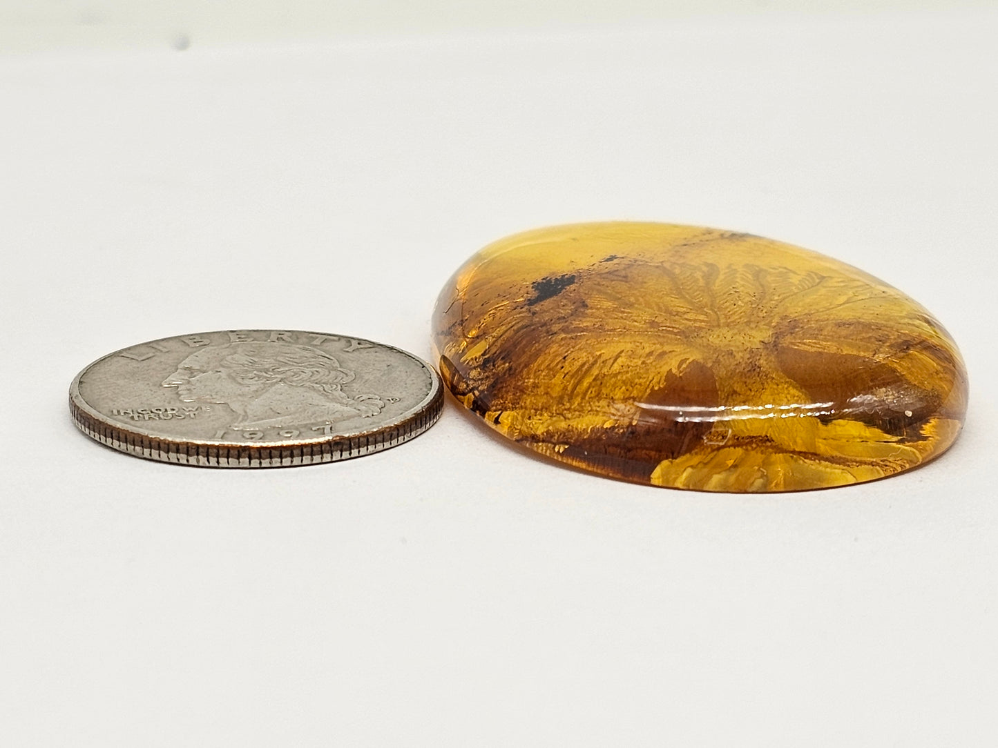 Amber Intaglio Cabochon | Hand-Carved Natural Amber
