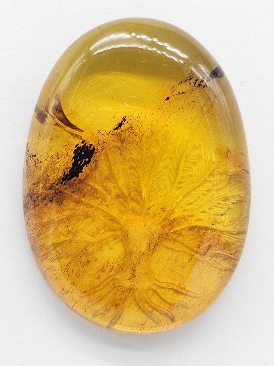 Amber Intaglio Cabochon | Hand-Carved Natural Amber