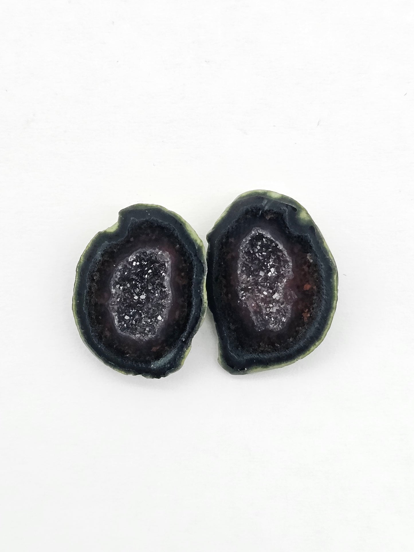 Tabasco Geode Cabochon Pair | Natural Mexican Geode