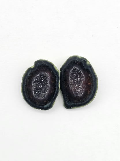 Tabasco Geode Cabochon Pair | Natural Mexican Geode