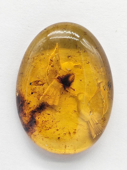 Amber Intaglio Cabochon | Hand-Carved Natural Amber