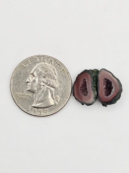 Tabasco Geode Cabochon Pair | Natural Mexican Geode
