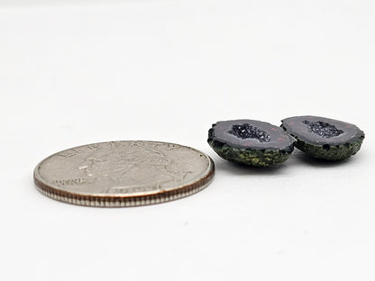 Tabasco Geode Cabochon Pair | Natural Mexican Geode